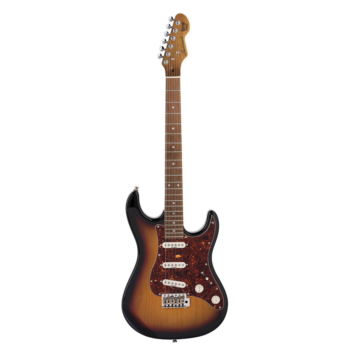 Levinson Sceptre Ventana Standard S-Style Electric Guitar (3-Tone Sunburst)