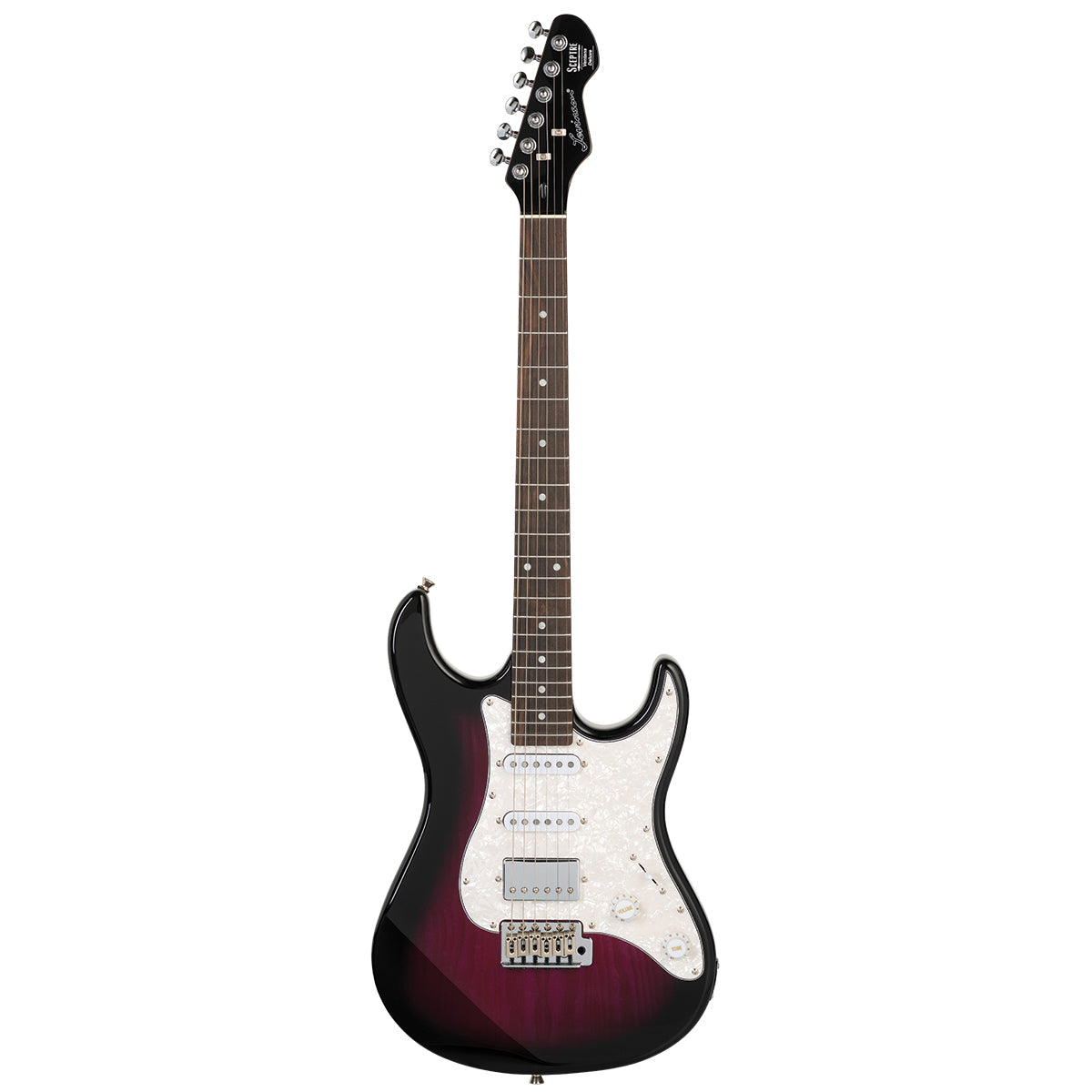 Levinson Sceptre Ventana Deluxe S-Style Electric Guitar (See Thru Misty Violet)