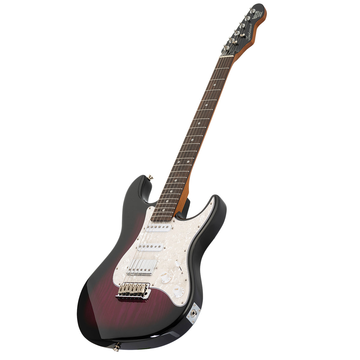 Levinson Sceptre Ventana Deluxe S-Style Electric Guitar (See Thru Misty Violet)