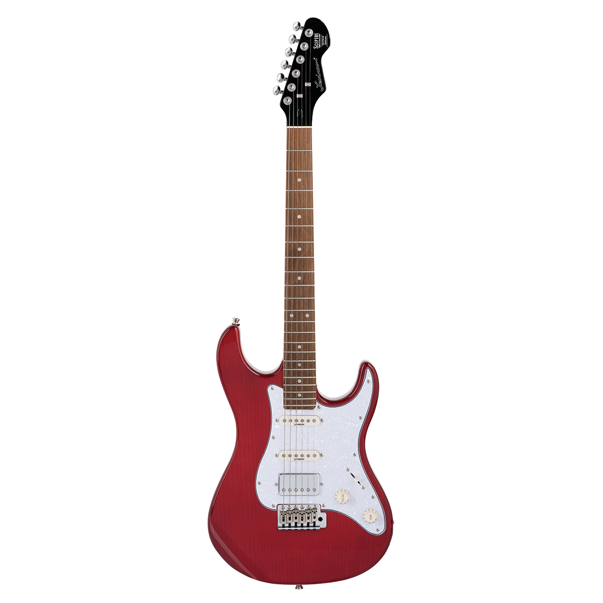 Levinson Sceptre Ventana Deluxe S-Style Electric Guitar (See Thru Red)