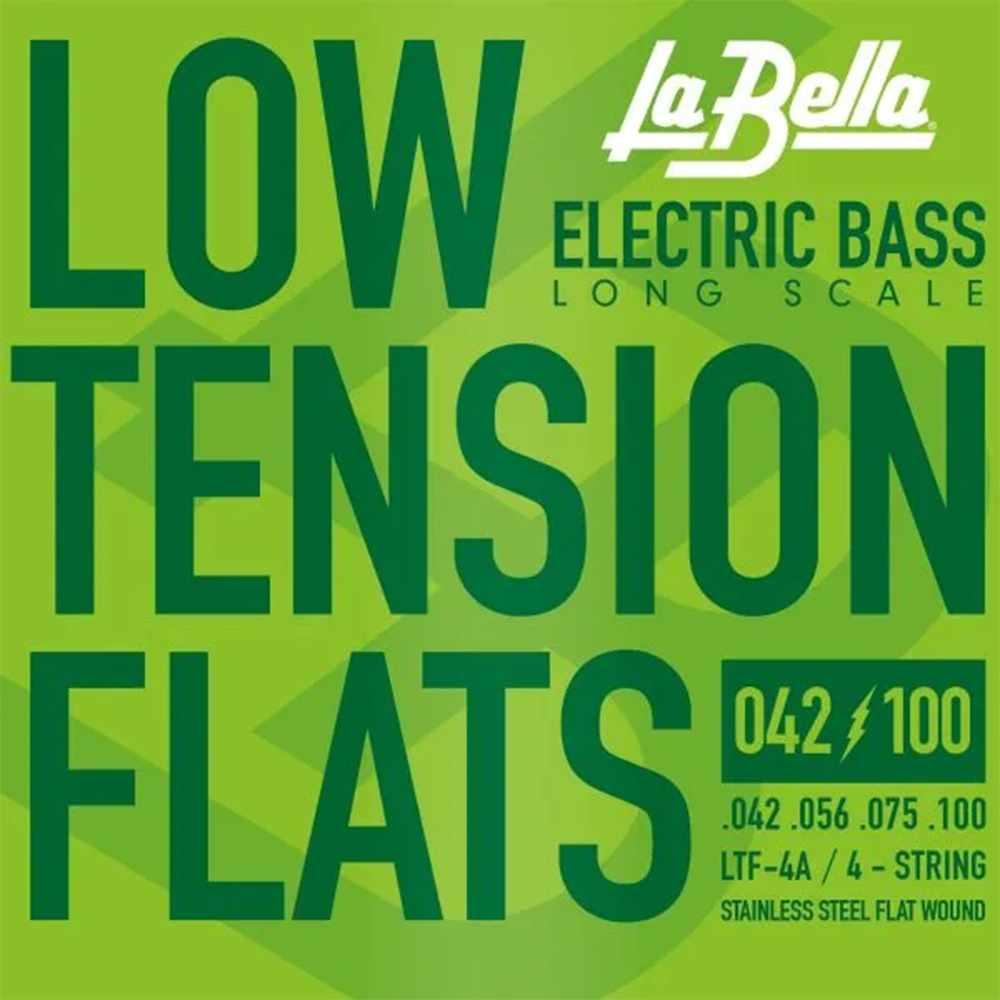 La Bella Low Tension Flats LTF-4A Stainless Steel Flat Wound Bass Strings (42/100)