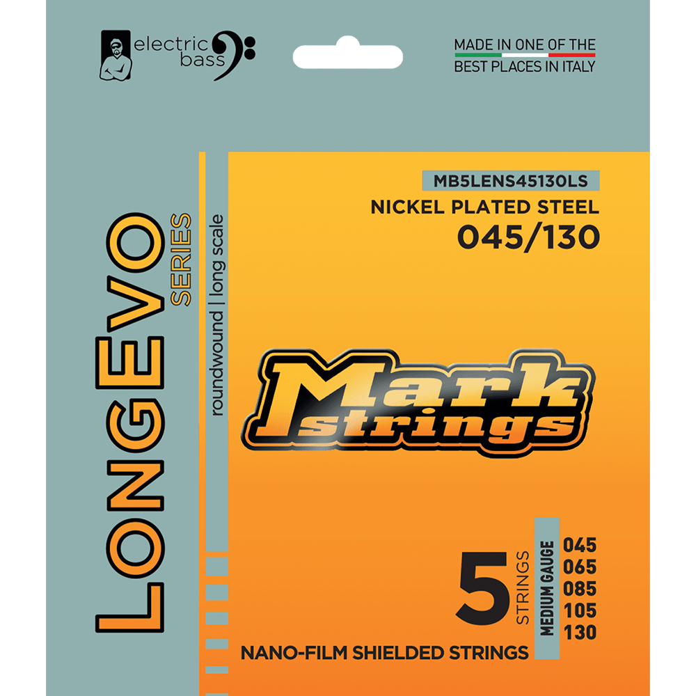 Mark Bass LongEvo Series Nickel Plated Steel Nano-Film Shielded 5-String Bass Guitar Strings (45/130)