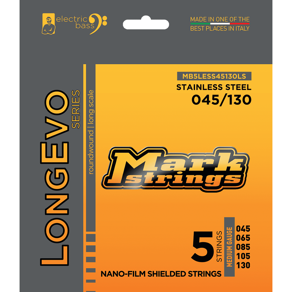 Mark Bass LongEvo Series Stainless Steel Nano-Film Shielded 5-String Bass Guitar Strings (45/130)