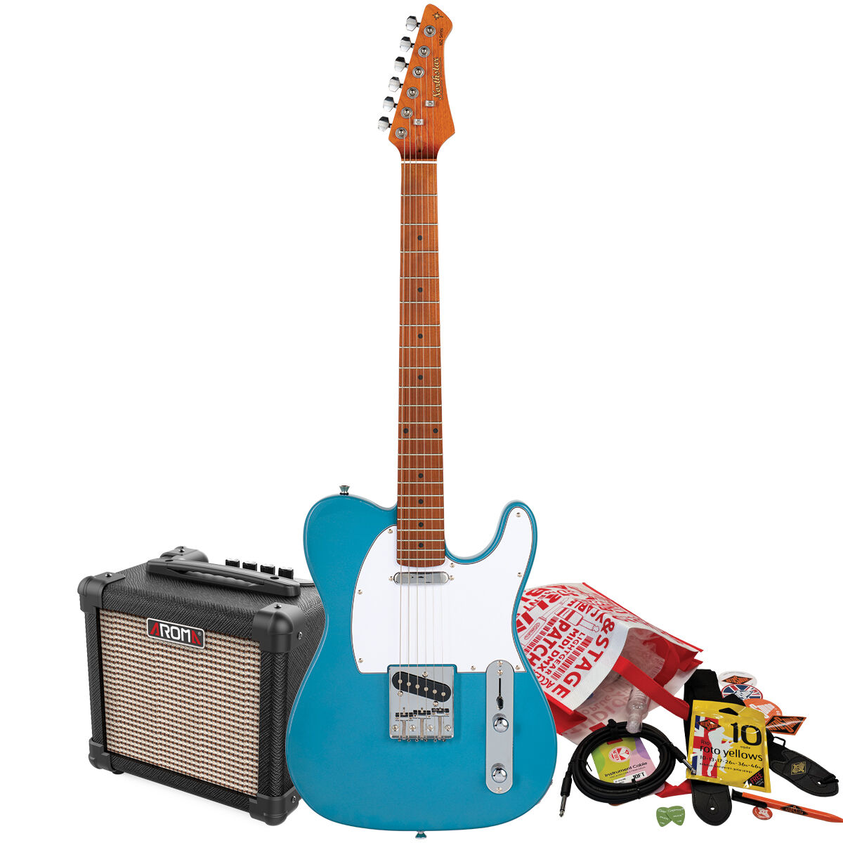 Northstar by Tanglewood T-Style Electric Guitar Pack with Amp (Cadillac Blue)