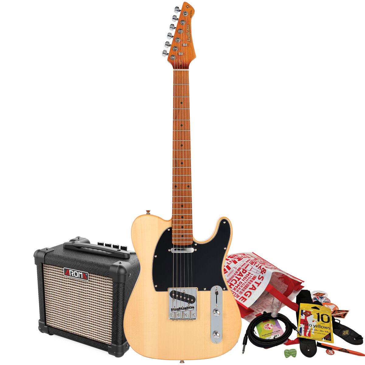 Northstar by Tanglewood T-Style Electric Guitar Pack with Amp (Natural Matte)