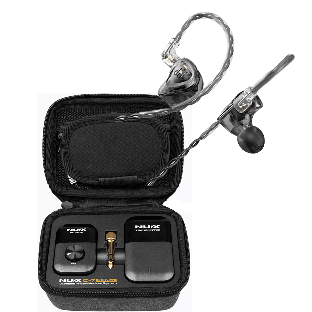 NUX C-7 In-Ear Monitoring System with NF Audio NM2 In Ear Monitors