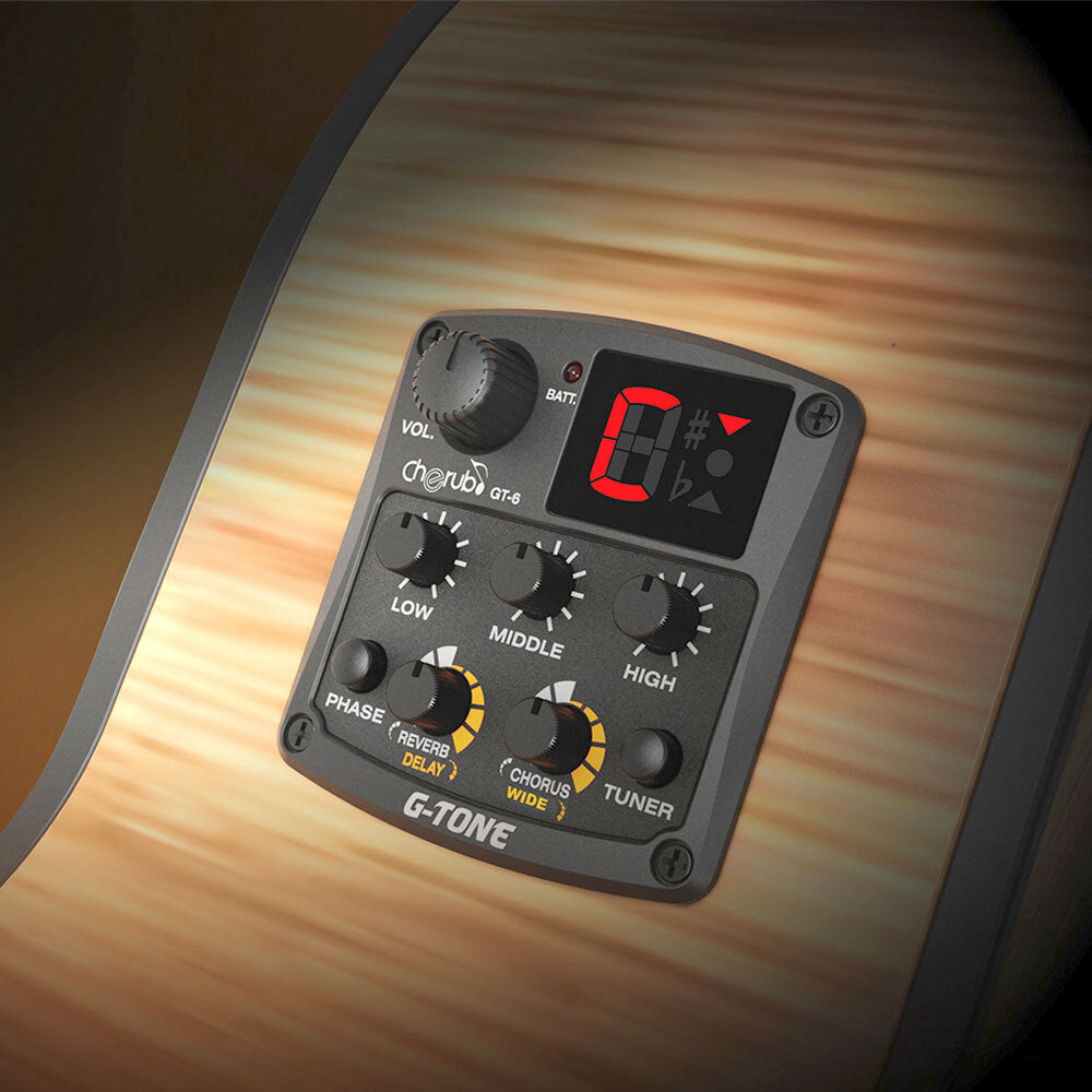 Cherub Acoustic Guitar Preamp with FX, Onboard Tuner & Piezo Pickup