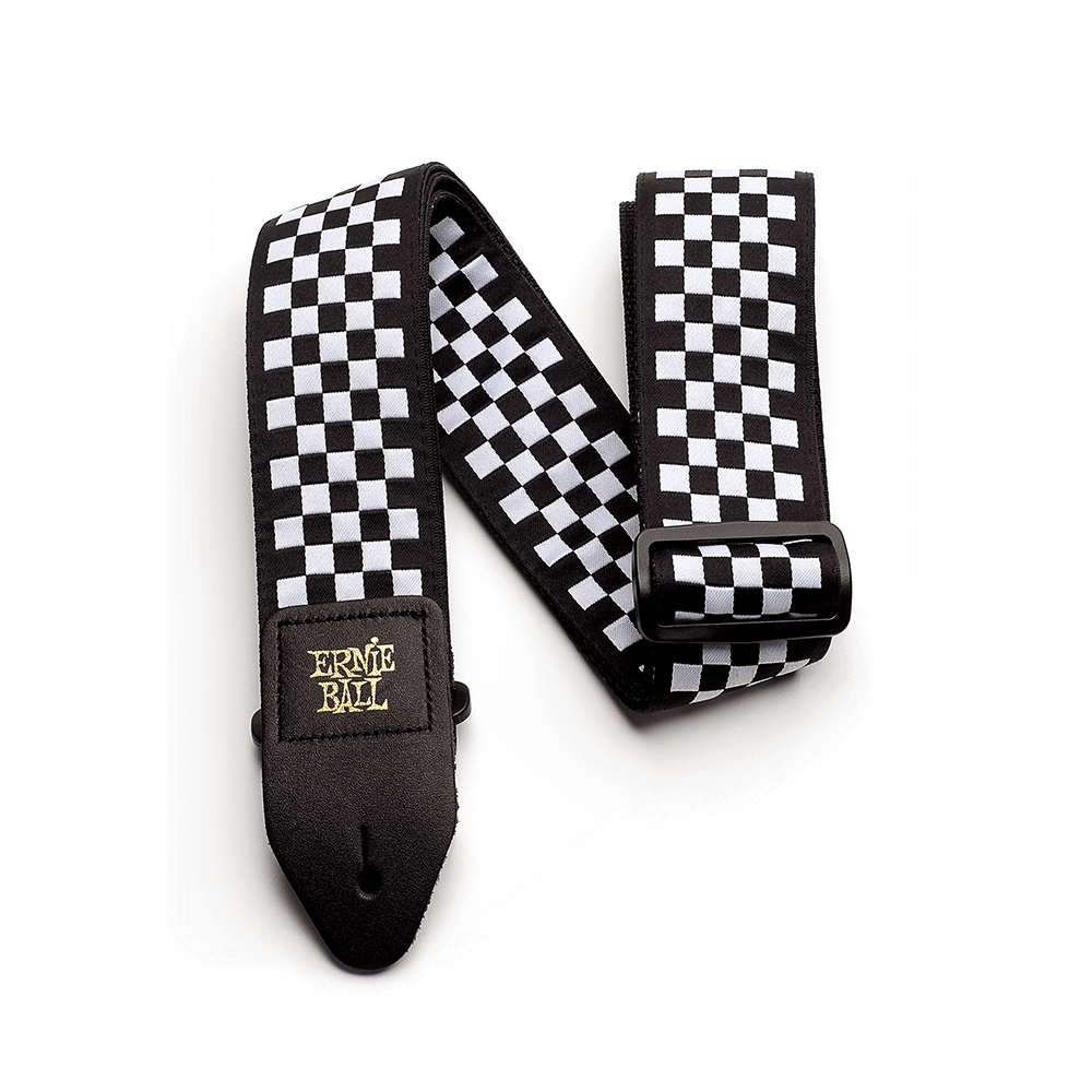 Ernie Ball Jacquard Guitar Strap (Black & White Checkers)