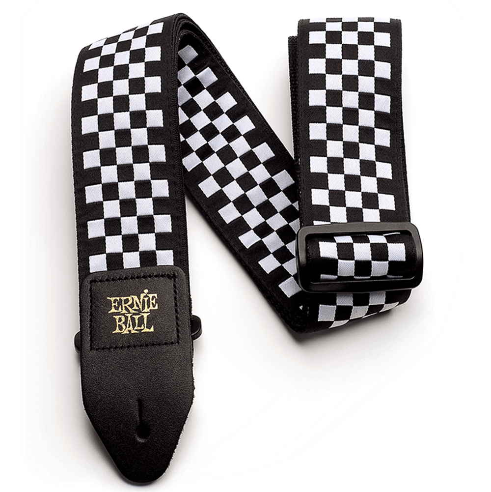 Ernie Ball Jacquard Guitar Strap (Black & White Checkers)