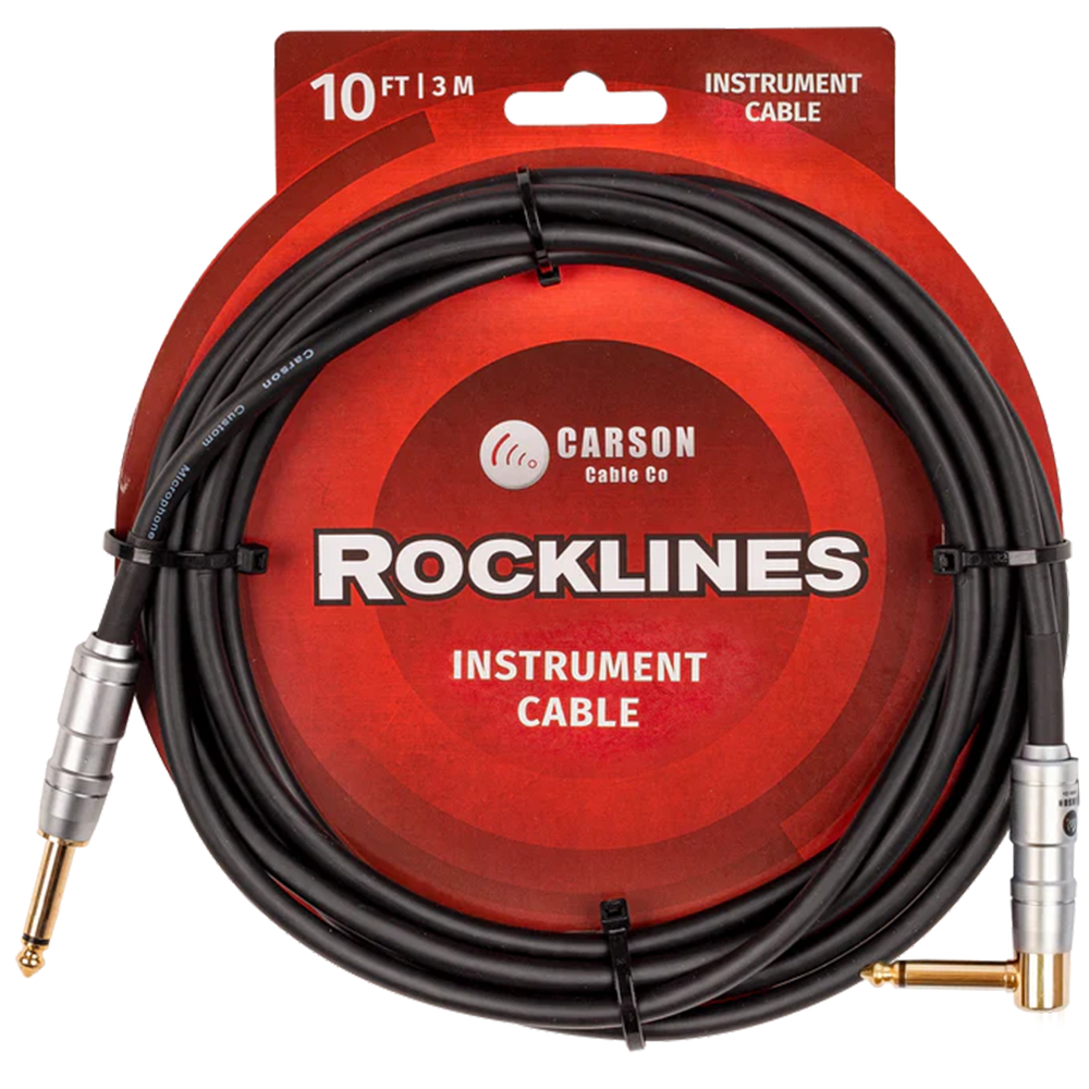 Carson Rocklines 10ft Instrument Cable (Straight to Right Angle)