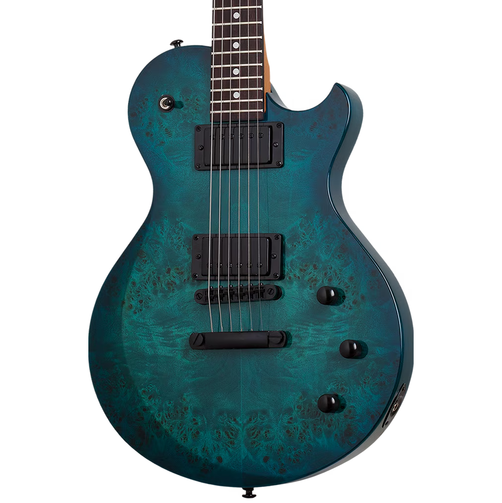 Schecter Solo-II Standard Electric Guitar (Ocean Blue Burst Burl)