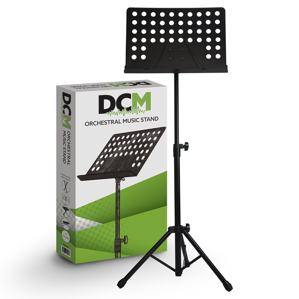 DCM Heavy Duty Orchestra Style Music Stand with Page Stays