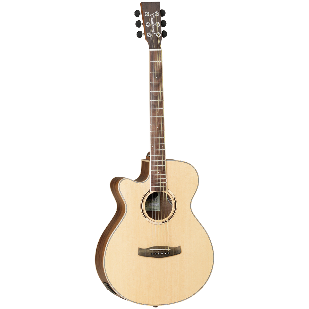 Tanglewood Discovery Exotic Superfolk Left Handed Acoustic Electric Guitar (Spruce/Black Walnut)