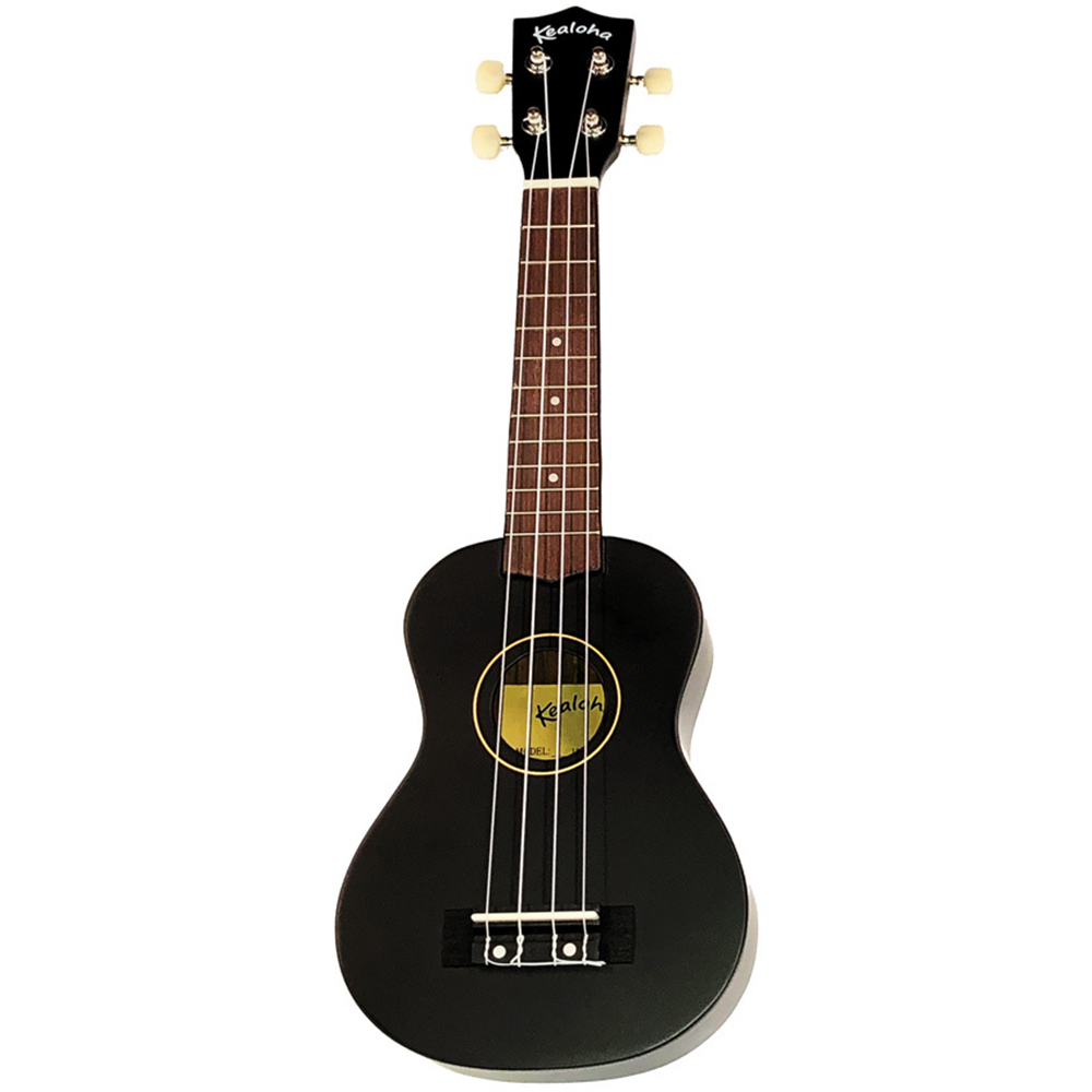 Kealoha Soprano Ukulele with Bag (Black)