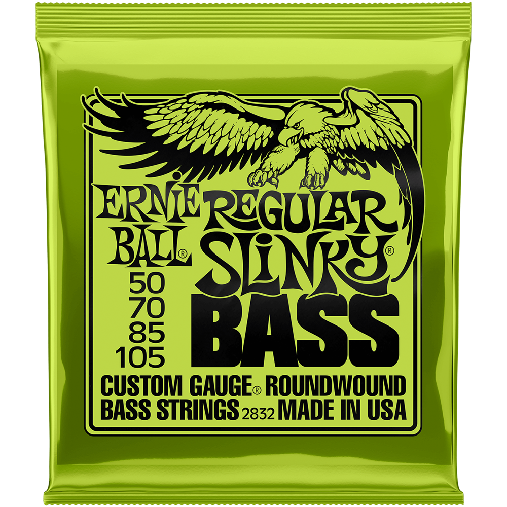 Ernie Ball Regular Slinky 4-String Nickel Wound Electric Bass Strings (50/105)