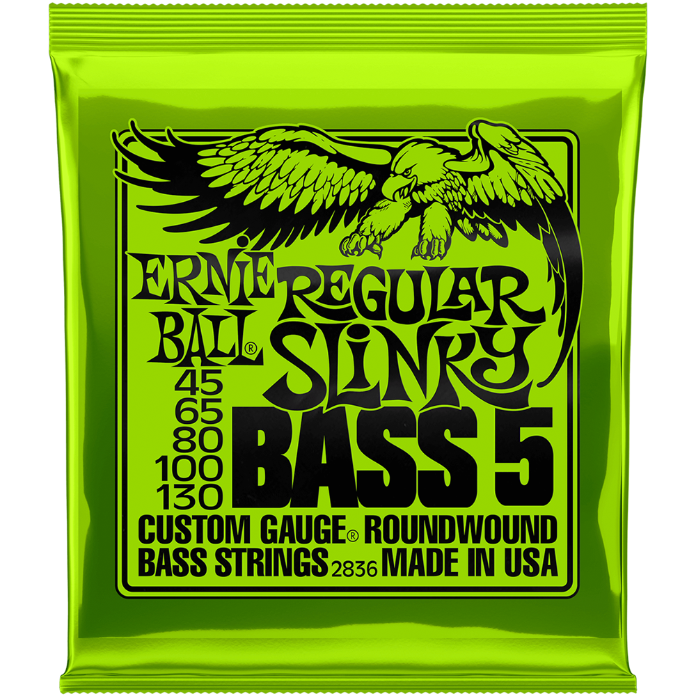 Ernie Ball Regular Slinky 5-String Nickel Wound Electric Bass Strings (45/130)
