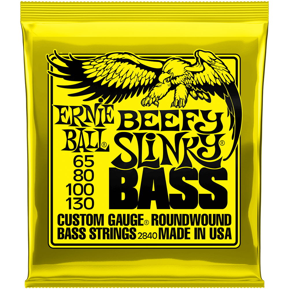 Ernie Ball Beefy Slinky 4-String Nickel Wound Electric Bass Strings (65/130)