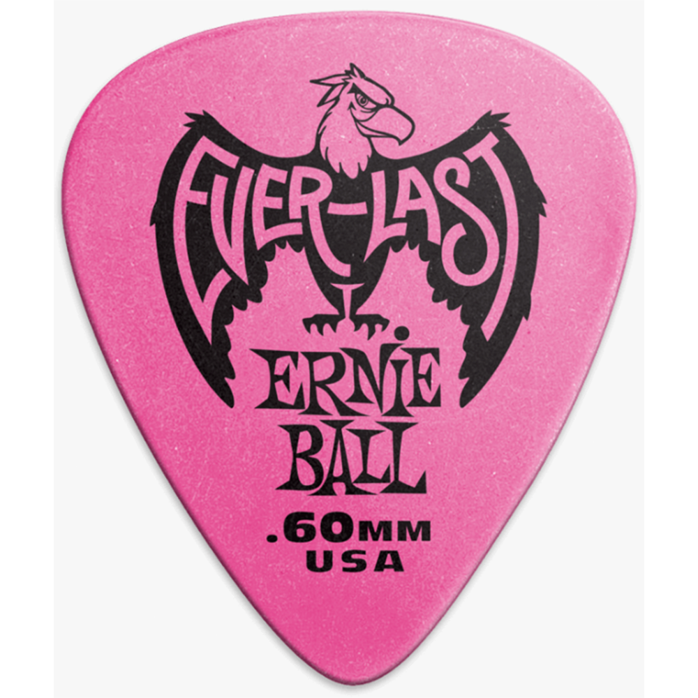 Ernie Ball 0.60mm Everlast Guitar Picks 12-Pack (Pink)