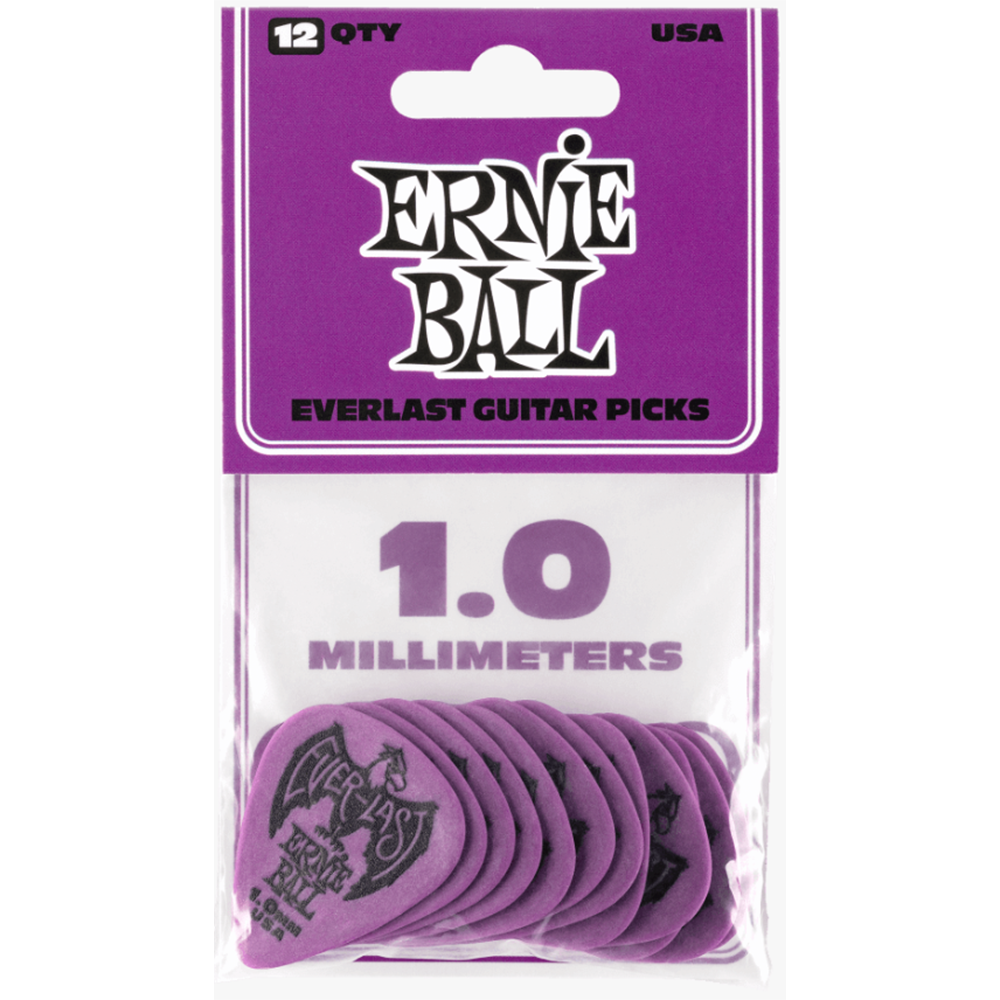Ernie Ball 1.0mm Everlast Guitar Picks 12-Pack (Purple)