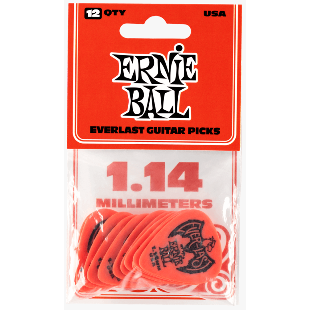 Ernie Ball 1.14mm Everlast Guitar Picks 12-Pack (Red)