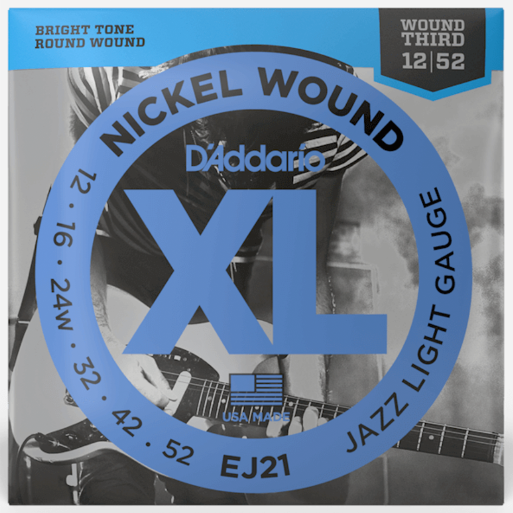 D'Addario EJ21 Jazz Light Electric Guitar Strings (12/52)