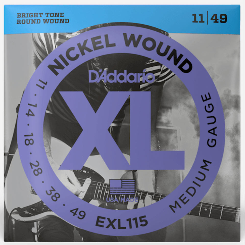 D'Addario EXL115 Medium Electric Guitar Strings (11/49)