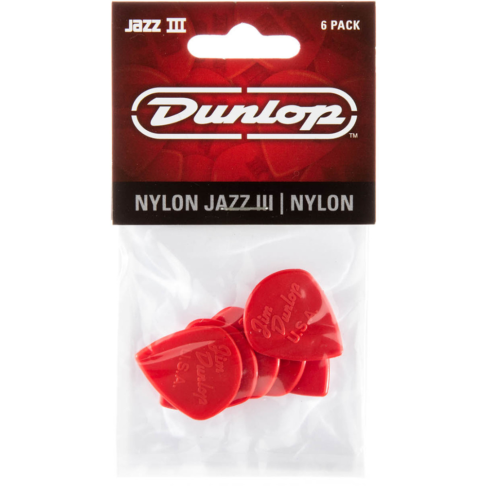 Jim Dunlop Nylon Jazz III Guitar Picks (6-Pack)