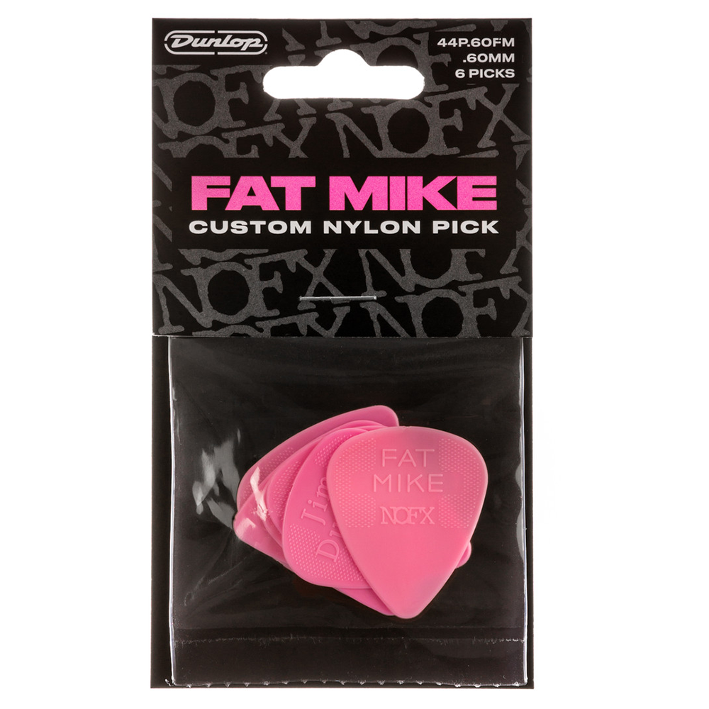 Jim Dunlop .60mm Fat Mike Custom Nylon Guitar Picks (6-Pack)