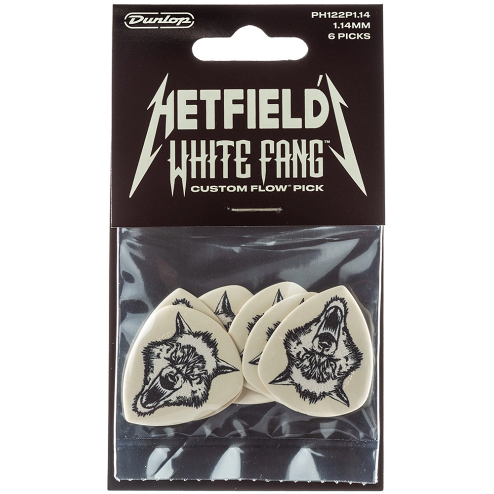 Jim Dunlop 1.14mm James Hetfield White Fang Custom Flow Guitar Picks (6-Pack)