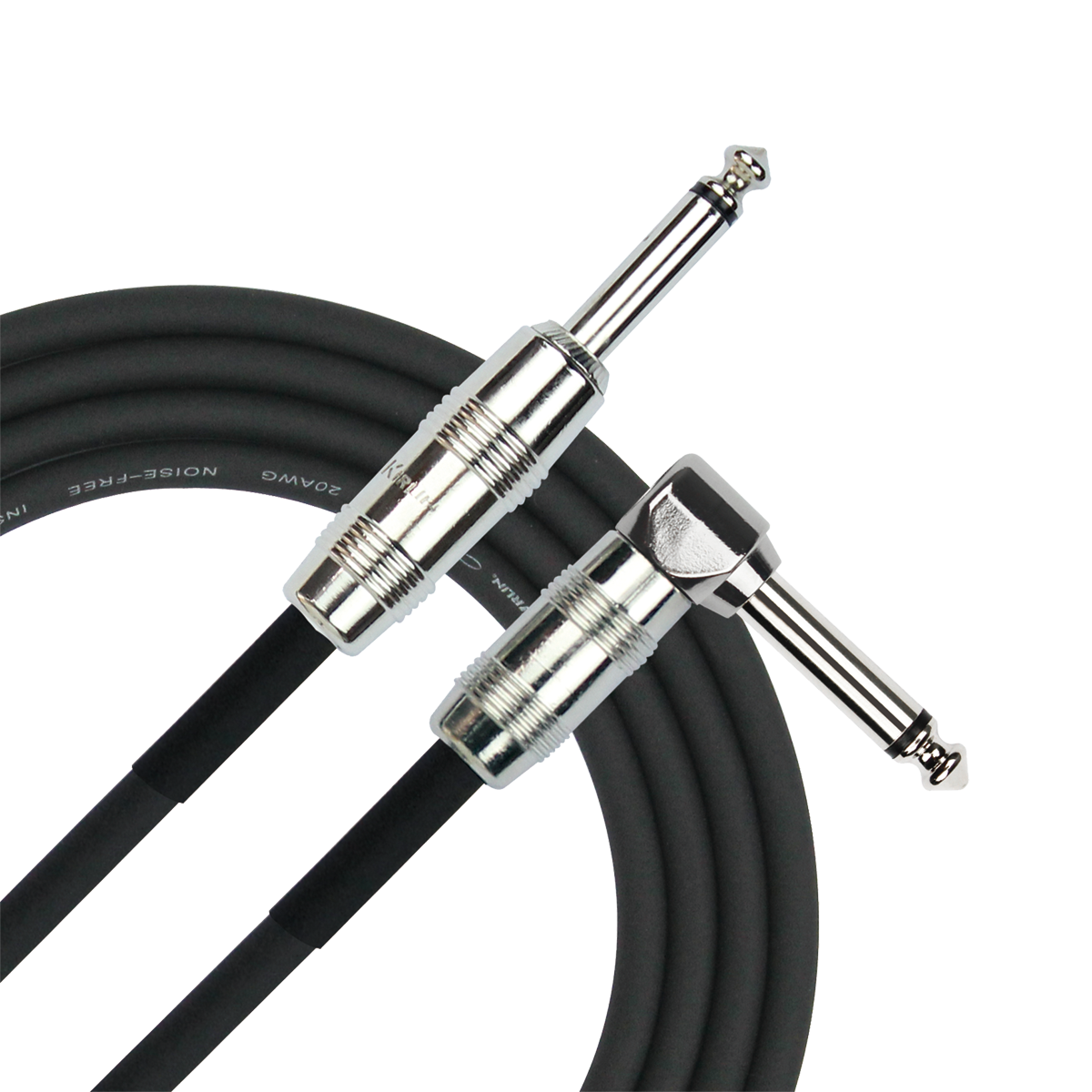 Kirlin 20ft Instrument Cable (Right Angle to Straight)