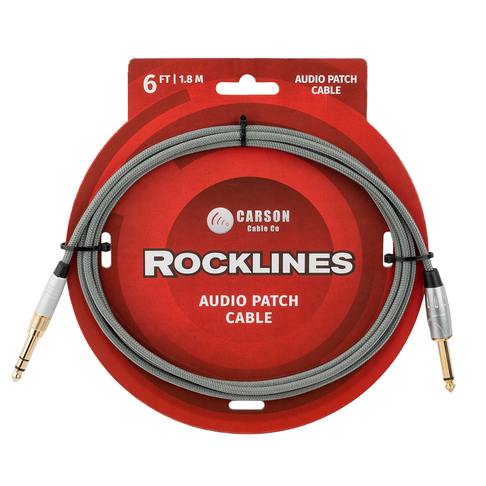 Carson Rocklines 6ft Audio Patch Cable (3.5mm Stereo to 1/4" Mono)